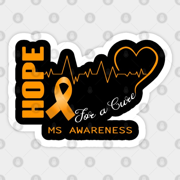 Hope For A Cure MS Awareness Support MS Warrior Gifts Sticker by ThePassion99